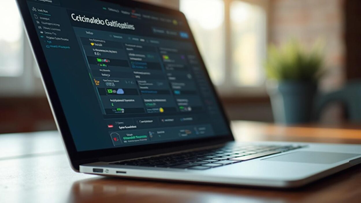Écran d'ordinateur portable affichant un panneau de contrôle de données
